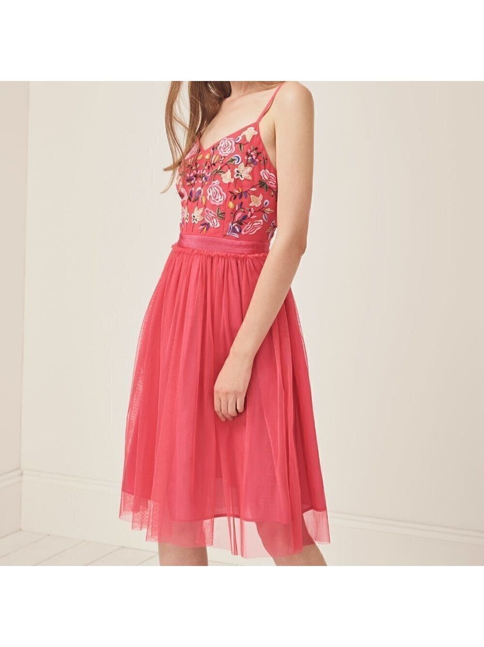FRENCH CONNECTION Women's Embroidered Tulle Dress Size 4 NWT